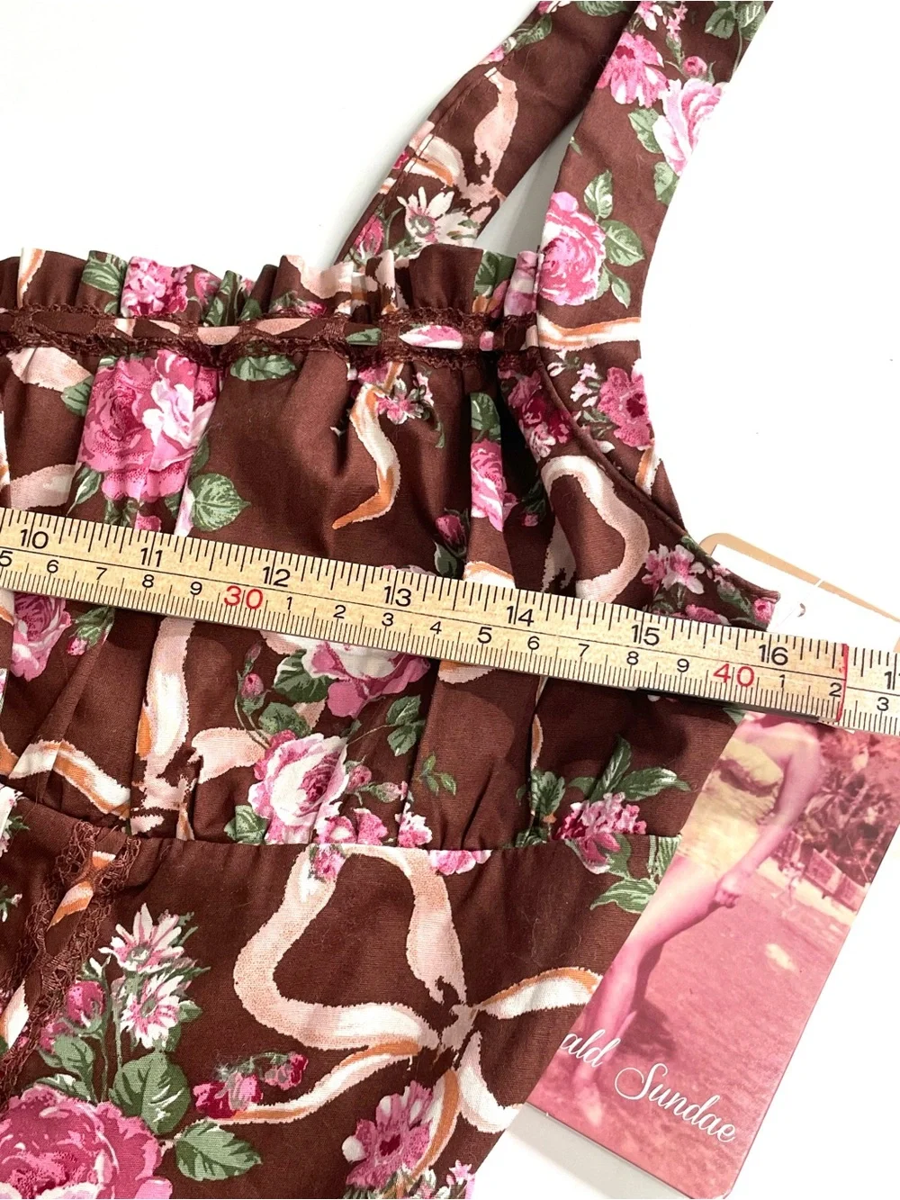 Emerald Sundae x Dry Goods Sleeveless Corset Bodice Floral Bow Dress Large NWT